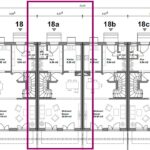 Der Grundriss vom Erdgeschoss eines Neubau- Reihenmittelhauses in Großkarolinenfeld